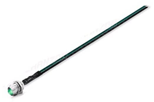 12V LED Şase Tip Mercekli Kablolu 1 Adet Yeşil Difused - 20 Cm