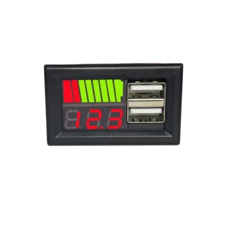 Dijital Voltmetre USB Çıkışlı Pil Kapasite Göstergesi