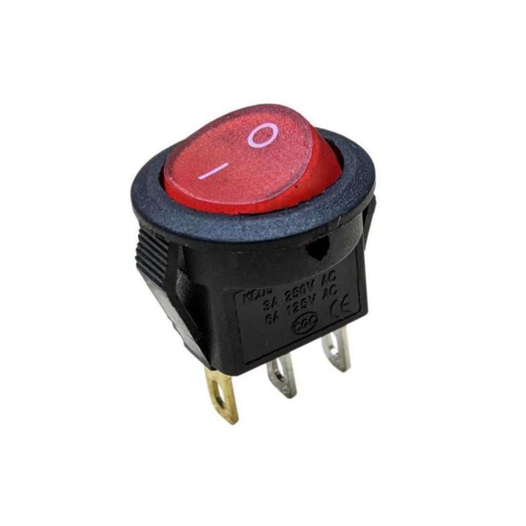 IC-134E Mini (S) Yuvarlak Işıksız Anahtar On-Off 2P Siyah