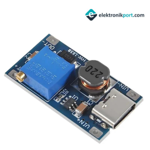 MT3608 Type-C Girişli Ayarlanabilir DC-DC Voltaj Yükseltici Modül