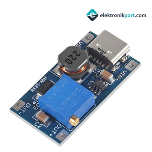 MT3608 Type-C Girişli Ayarlanabilir DC-DC Voltaj Yükseltici Modül