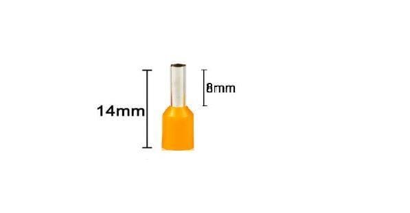 İzoleli Kablo Yüksüğü 0,50mm2 - Kablo Yüksük E0508 1000 Adet Turuncu