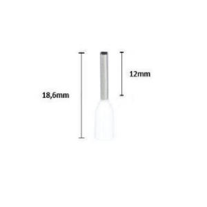 İzoleli Kablo Yüksüğü 1mm² - Kablo Yüksük E1012 1000 Adet Beyaz