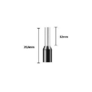 İzoleli Kablo Yüksüğü 6mm² - Kablo Yüksük E6012 250 Adet Siyah
