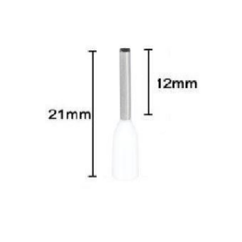 İzoleli Kablo Yüksüğü 10mm² - Kablo Yüksük E10-12 100 Adet Beyaz