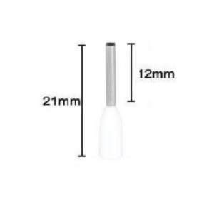 İzoleli Kablo Yüksüğü 10mm² - Kablo Yüksük E10-12 100 Adet Beyaz