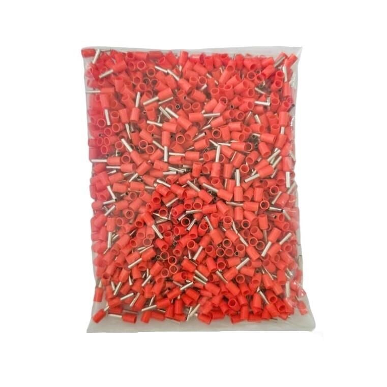 İzoleli Kablo Yüksüğü 1,5mm² - Kablo Yüksük E1508 1000 Adet Kırmızı