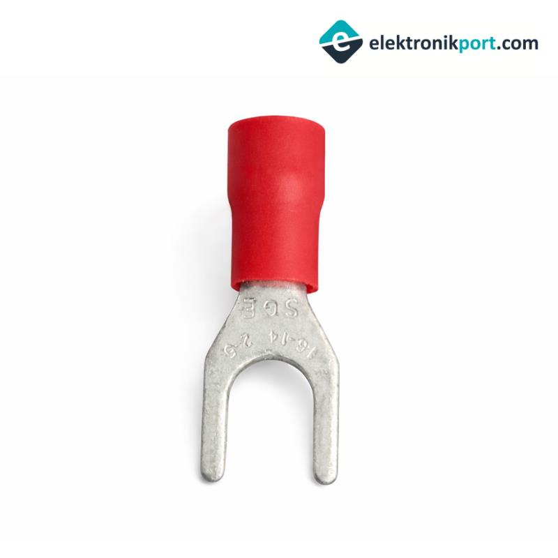 SV1,25-4 İzoleli Çatal Kablo Pabucu Kırmızı