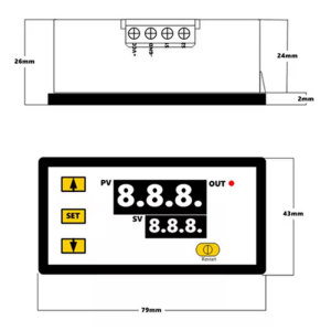 W3230 24V DC Röle Çıkışlı Dijital Termostat Sıcaklık Kontrol Cihazı