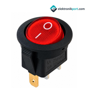 IC-134D Mini Yuvarlak Anahtar Işıklı ON-OFF 3P