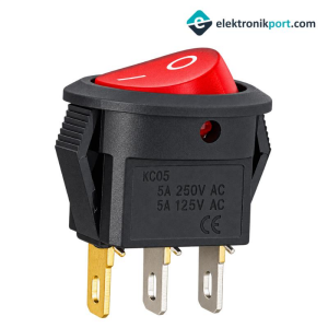 IC-134D Mini Yuvarlak Anahtar Işıklı ON-OFF 3P