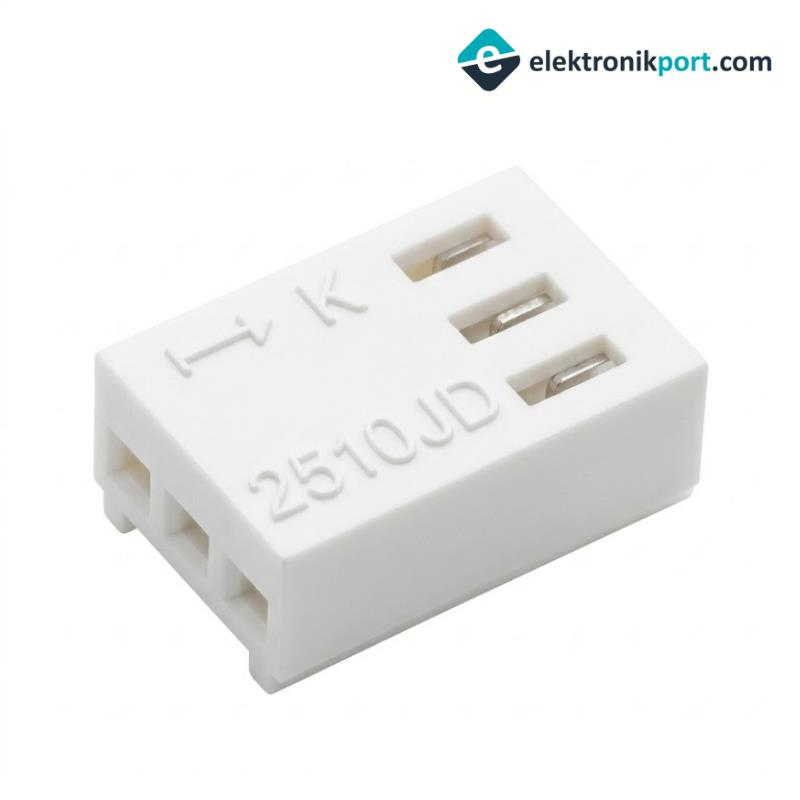 3 Pin Dişi Soket Konnektör Gövdesi Krem 2,54mm Molex KK Stil
