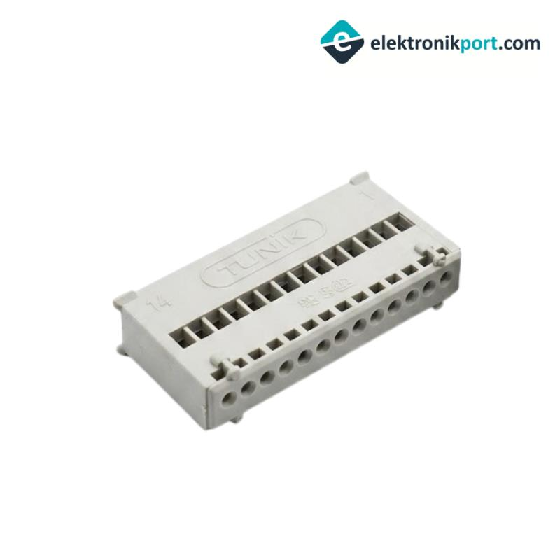 14 Pin Dişi Soket Konnektör Gövdesi Krem