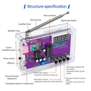Radyo FM 87-108MHz Kendin Yap Set - V5.0 Kutulu HU-017BS