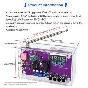 Radyo FM 87-108MHz Kendin Yap Set - V5.0 Kutulu HU-017BS