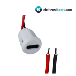 USB Type-C Beyaz Şase Konnektör Jack Dişi Type-C Kablolu