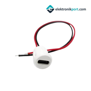 USB Type-C Beyaz Şase Konnektör Jack Dişi Type-C Kablolu