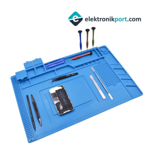 S-160 Isıya Dayanıklı Silikon Tamir Onarım Lehim Matı Pedi Magnetli Antistatik 45x30 cm