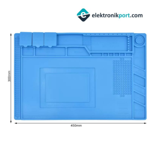 S-160 Isıya Dayanıklı Silikon Tamir Onarım Lehim Matı Pedi Magnetli Antistatik 45x30 cm