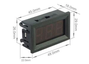 Voltmetre DC 0-30V Panel Tip Dijital Kırmızı 0,56 inch
