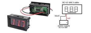 Voltmetre DC 0-30V Panel Tip Dijital Kırmızı 0,56 inch
