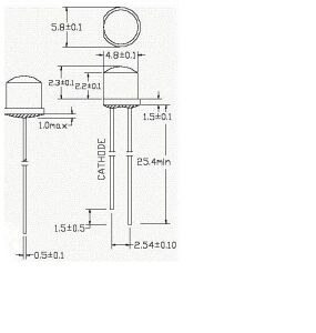 Led 4,8mm Mantar Şeffaf Sarı (10 Adet)