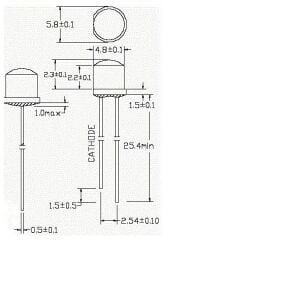 Led 4,8mm Mantar Şeffaf Sarı (10 Adet)
