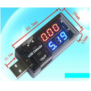Usb Voltmetre Usb Ampermetre Usb Akım Ölçer - Çift Usb Çıkışlı