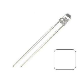 LED 3mm Beyaz Şeffaf (10 Adet)