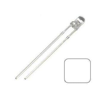 LED 3mm Beyaz Şeffaf (10 Adet)