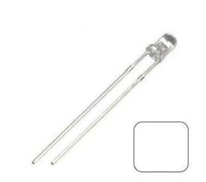 LED 3mm Beyaz Şeffaf (10 Adet)