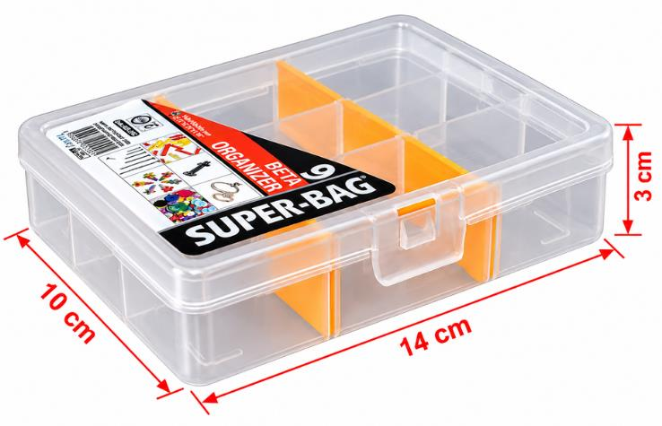 Malzeme Kutusu 9 Bölmeli Organizer Hobi Kutusu