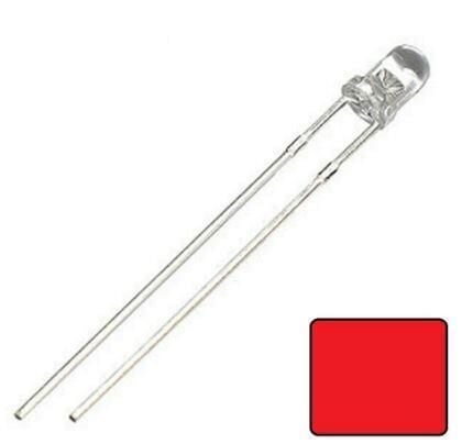 LED 3mm Kırmızı Şeffaf 10 adet
