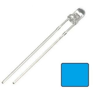 LED 3mm Mavi Şeffaf 10 adet