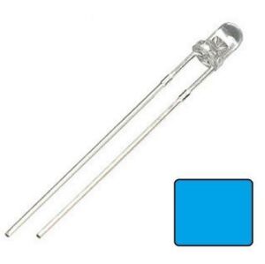 LED 3mm Mavi Şeffaf 10 adet