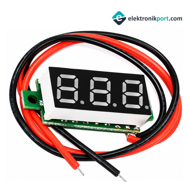 Dijital Mini 0.28'' 4.5-30V DC Kırmızı Voltmetre
