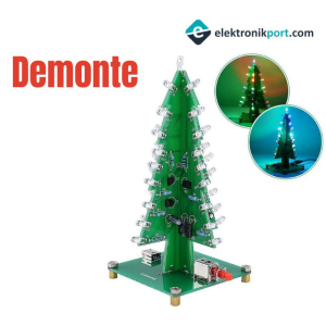 Renkli Işıklı Yılbaşı Çam Ağacı Devresi DIY Lehimleme Kiti - Demonte(Montesiz)