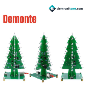Renkli Işıklı Yılbaşı Çam Ağacı Devresi DIY Lehimleme Kiti - Demonte(Montesiz)