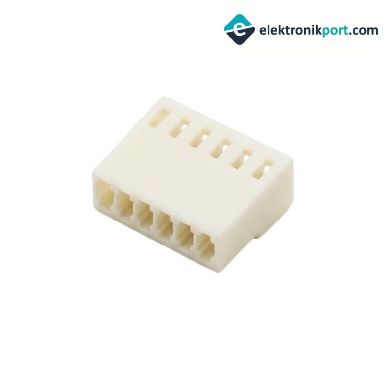 6 Pin Dişi Soket Konnektör Gövdesi Krem