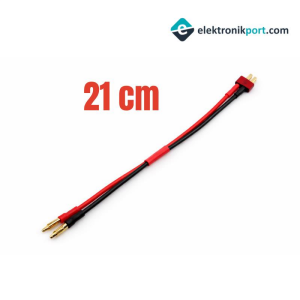 16AWG Banana - T Plug Erkek Dönüştürücü Kablo - 21 cm