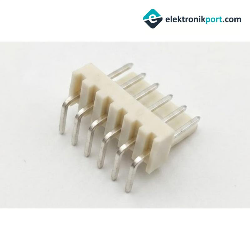 Molex 22-05-7068 6 Pin Erkek 90' Soket Konnektör Gövdesi Krem