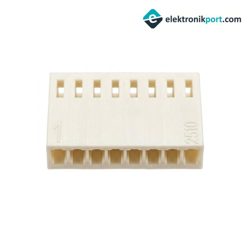 8 Pin Dişi Soket Konnektör Gövdesi Krem