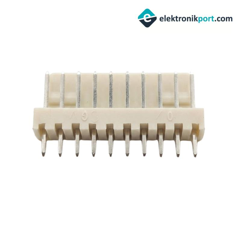 10 Pin Erkek 180' Soket Konnektör Gövdesi Krem