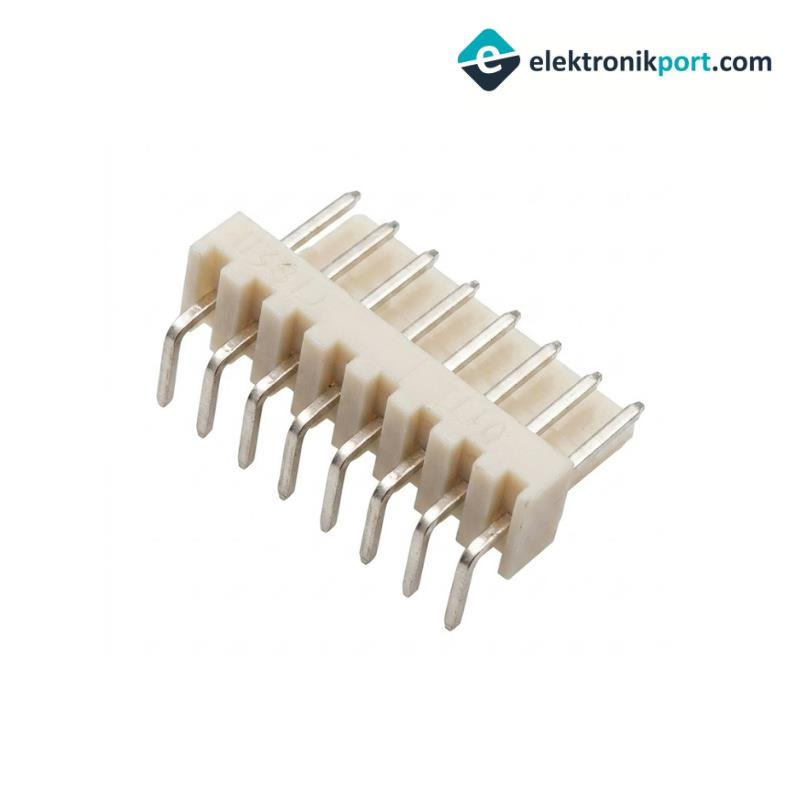 8 Pin Erkek 90' Soket Konnektör Gövdesi Krem