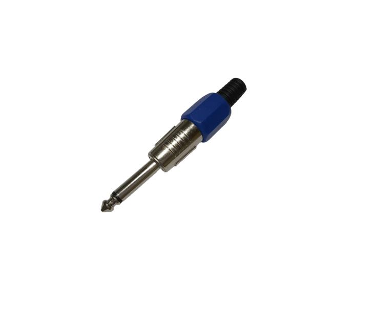 6.3mm Mono Metal Gitar Jak Erkek - Mavi