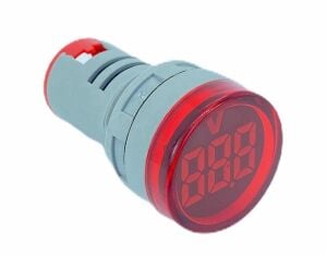 22mm Dijital Voltmetre 20-500v AC Kırmızı