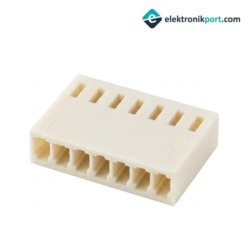 7 Pin Dişi Soket Konnektör Gövdesi Krem