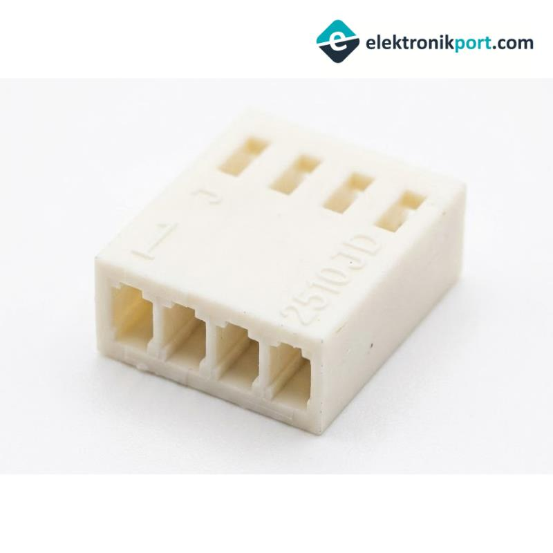 4 Pin Dişi Soket Konnektör Gövdesi Krem