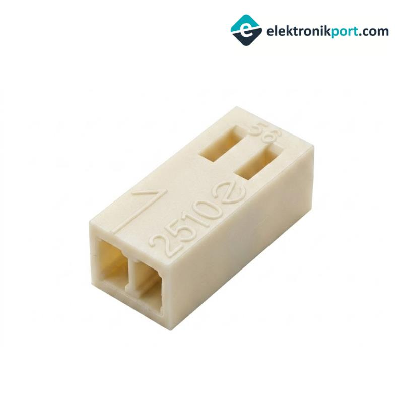 2 Pin Dişi Soket Konnektör Gövdesi Krem