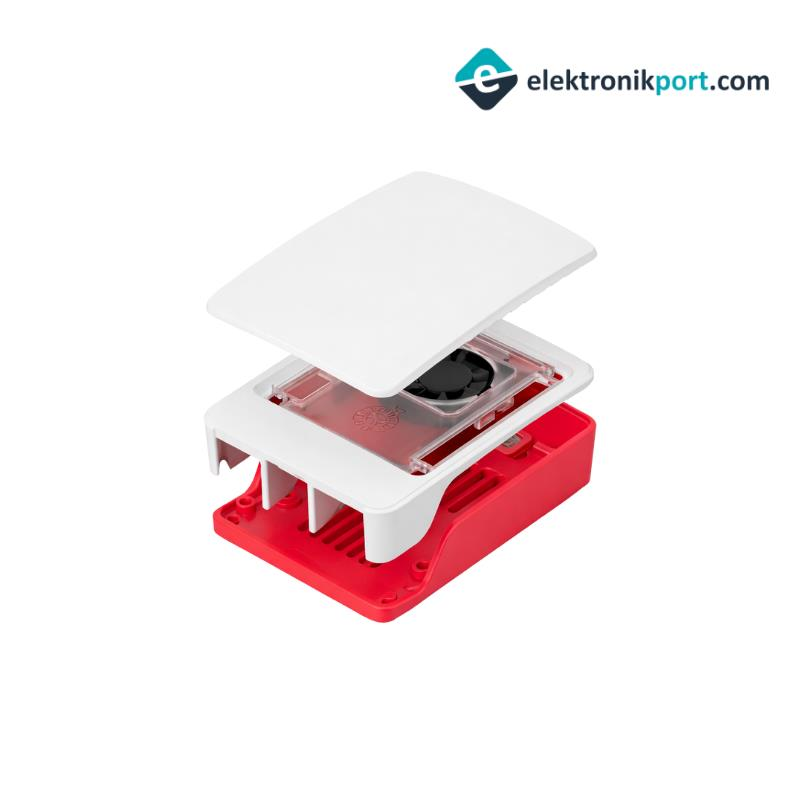 Raspberry Pi 5 Lisanslı Kutu (Kırmızı- Beyaz)